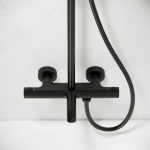 Душевая стойка с изливом и термостатическим смесителем SC3001LMB SANCOS Game для душа/ванны черный матовый/Италия — изображение 5