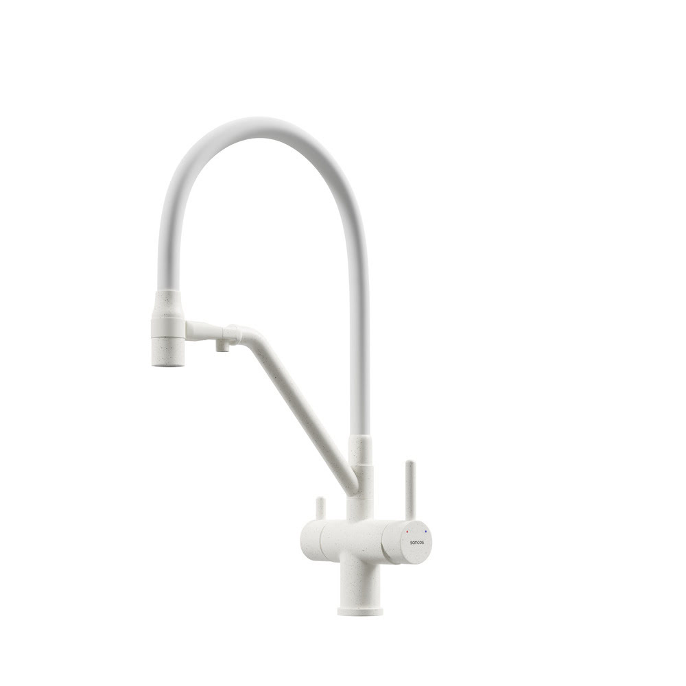 Смеситель SANCOS Dora SC4003MW с гибким изливом и возможностью подключения фильтра для воды/Италия