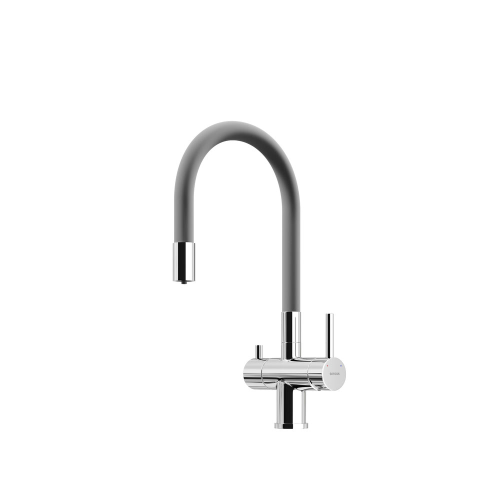 Смеситель SANCOS Lucia SC4004CH с гибким изливом и возможностью подключения фильтра для воды/Италия