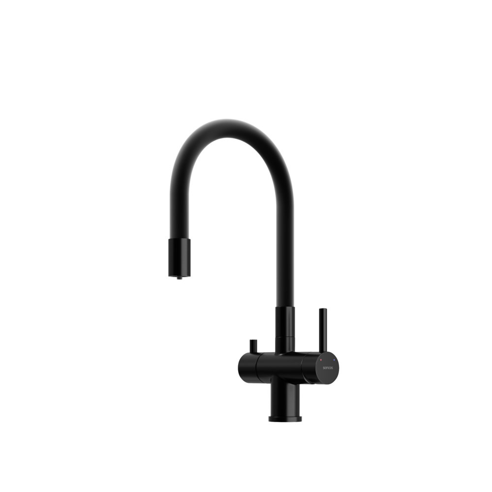Смеситель SANCOS Lucia SC4004MB с гибким изливом и возможностью подключения фильтра для воды/Италия