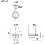 Держатель для зубных щеток SC9030GG SANCOS Base вороненая сталь/Италия — изображение 2