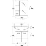 Шкаф-зеркало  БАЛТИКА 58 см Левый — изображение 10