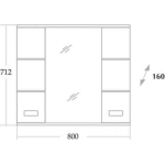 Шкаф-зеркало  БАЛТИКА 80 см — изображение 10