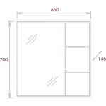 Шкаф-зеркало ДЕВИС 65 см Бетон чикаго — изображение 2