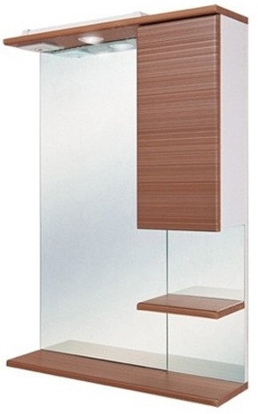 Шкаф-зеркало ЭЛИТА 60 см штрокс коричневый Правый