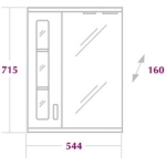 Шкаф-зеркало КРИСТАЛЛ 58 см Левый — изображение 13