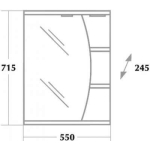 Шкаф-зеркало ЛУНА 55 см Правый — изображение 6