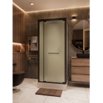 Душевая кабина 90х90х210см F401M Black пристенная низкий поддон матовое стекло/Германия — изображение 2