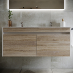 Тумба 120 см Smart ПОДВЕСНАЯ Sancos Дуб бардолино/белый с умывальником CN7004 — изображение 3