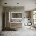 Тумба 120 см Smart ПОДВЕСНАЯ Sancos Дуб бардолино/белый с умывальником CN7004 — изображение 2