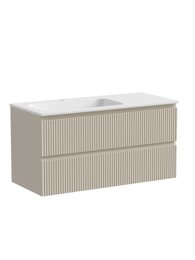 snob-r_snr100lce_png Тумба 100 см Левая ПОДВЕСНАЯ Sancos SNOB R Beige Soft с умывальником CN7014 — изображение 1