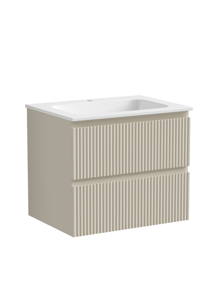 Тумба 60 см SNOB R Beige Soft ПОДВЕСНАЯ Sancos с умывальником CN7011