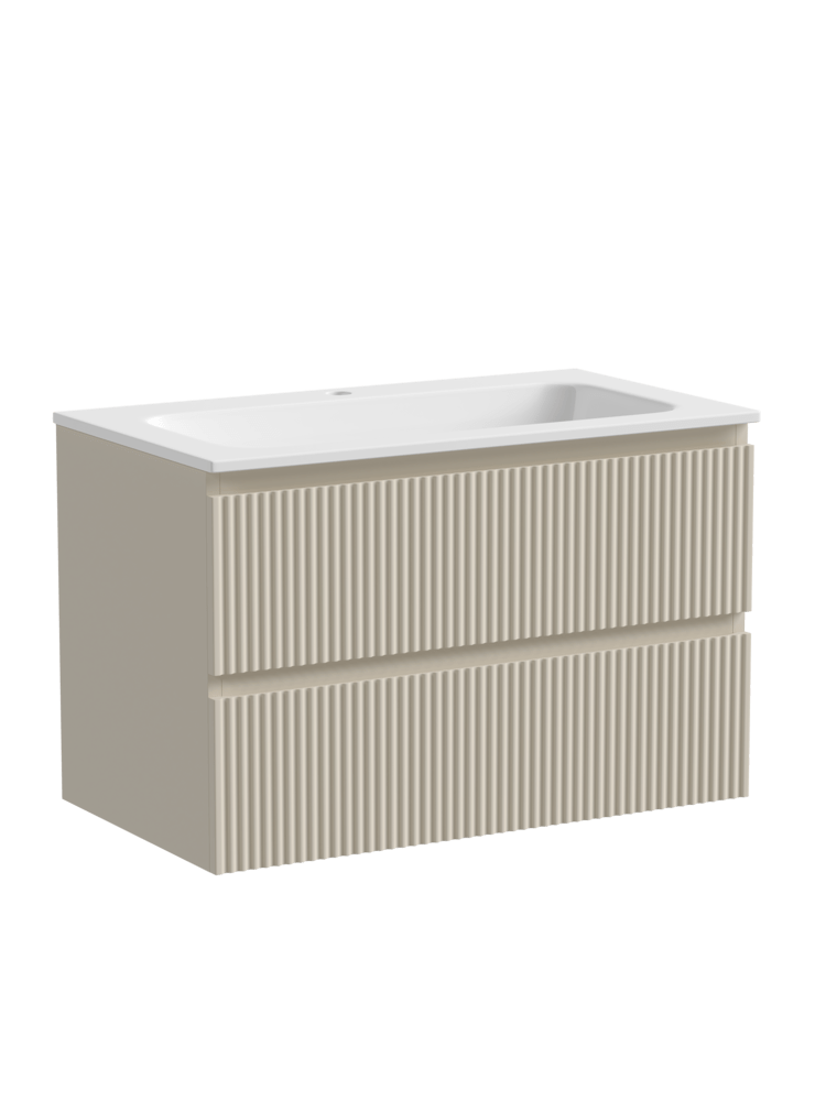 Тумба 80 см SNOB R Beige Soft ПОДВЕСНАЯ Sancos с умывальником CN7012