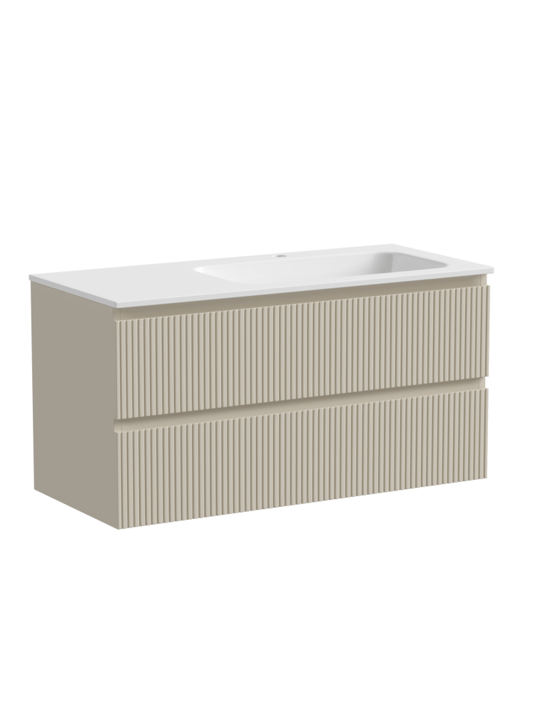 Тумба 100 см SNOB T Beige Soft Правая ПОДВЕСНАЯ Sancos с умывальником CN7015