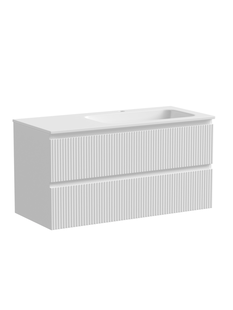 Тумба 100 см SNOB T Bianco Правая ПОДВЕСНАЯ Sancos с умывальником CN7015