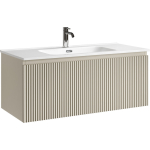 Тумба 100 см SNOB R 1.0 Beige Soft ПОДВЕСНАЯ Sancos с умывальником CN7003