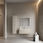 Тумба 100 см SNOB R 1.0 Beige Soft ПОДВЕСНАЯ Sancos с умывальником CN7003 — изображение 2