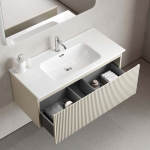 Тумба 100 см SNOB R 1.0 Beige Soft ПОДВЕСНАЯ Sancos с умывальником CN7003 — изображение 5