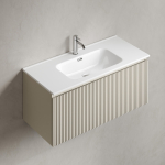 Тумба 100 см SNOB R 1.0 Beige Soft ПОДВЕСНАЯ Sancos с умывальником CN7003 — изображение 6