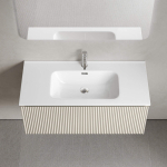 Тумба 100 см SNOB R 1.0 Beige Soft ПОДВЕСНАЯ Sancos с умывальником CN7003 — изображение 7