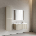 Тумба 100 см SNOB R 1.0 Beige Soft Левая ПОДВЕСНАЯ Sancos с умывальником CN7014 — изображение 3