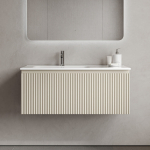 Тумба 100 см SNOB R 1.0 Beige Soft Левая ПОДВЕСНАЯ Sancos с умывальником CN7014 — изображение 4