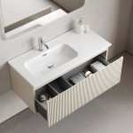 Тумба 100 см SNOB R 1.0 Beige Soft Левая ПОДВЕСНАЯ Sancos с умывальником CN7014 — изображение 5