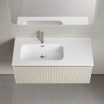 Тумба 100 см SNOB R 1.0 Beige Soft Левая ПОДВЕСНАЯ Sancos с умывальником CN7014 — изображение 7