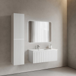 Тумба 100 см SNOB R 1.0 Bianco Левая ПОДВЕСНАЯ Sancos с умывальником CN7014 — изображение 3