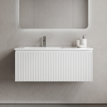 Тумба 100 см SNOB R 1.0 Bianco Левая ПОДВЕСНАЯ Sancos с умывальником CN7014 — изображение 4