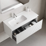 Тумба 100 см SNOB R 1.0 Bianco Левая ПОДВЕСНАЯ Sancos с умывальником CN7014 — изображение 5