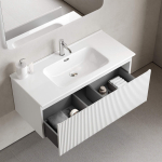 Тумба 100 см SNOB R 1.0 Bianco ПОДВЕСНАЯ Sancos с умывальником CN7003 — изображение 5