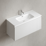 Тумба 100 см SNOB R 1.0 Bianco ПОДВЕСНАЯ Sancos с умывальником CN7003 — изображение 6