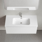 Тумба 100 см SNOB R 1.0 Bianco ПОДВЕСНАЯ Sancos с умывальником CN7003 — изображение 7