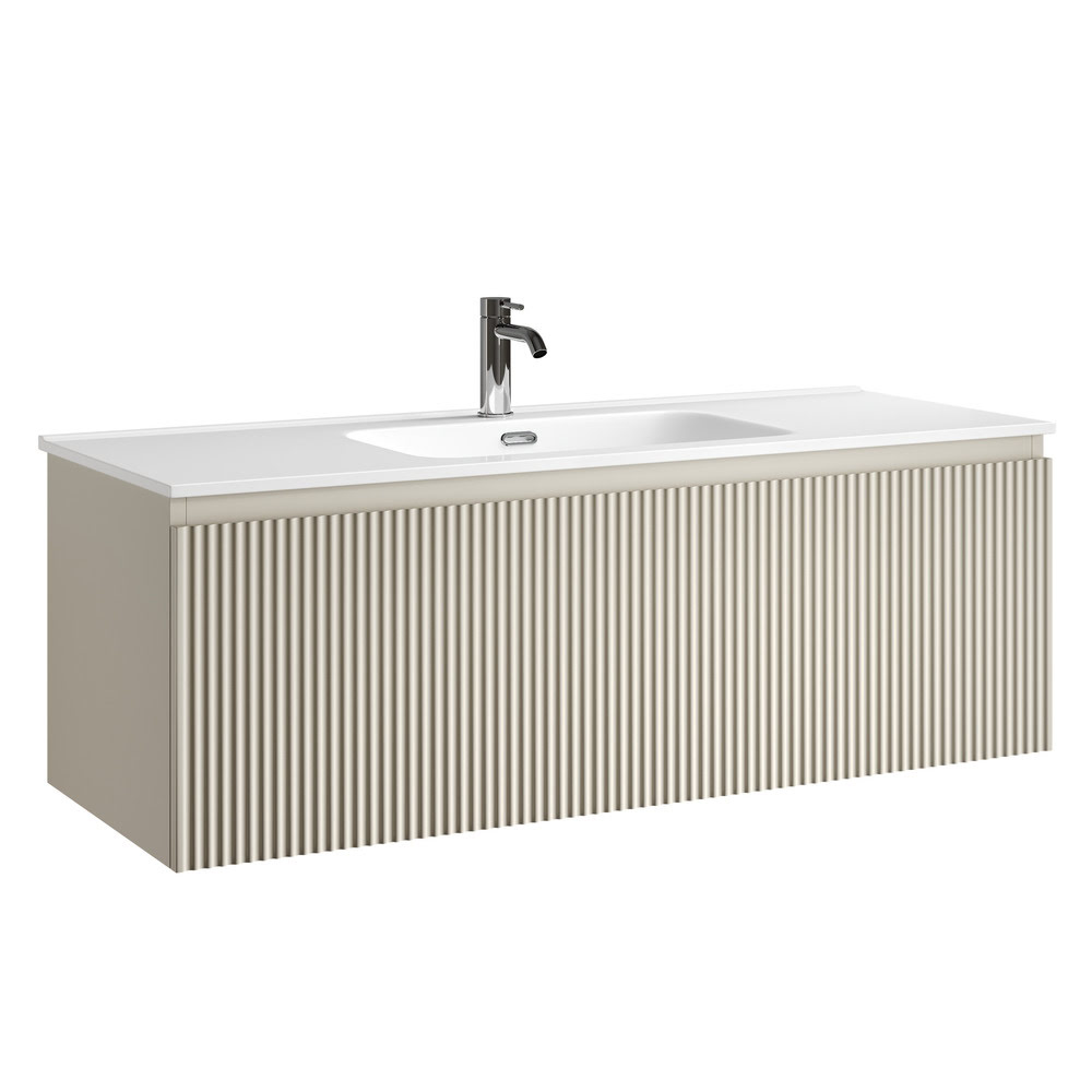 Тумба 120 см SNOB R 1.0 Beige Soft ПОДВЕСНАЯ Sancos с умывальником CN7006