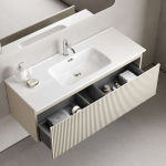 Тумба 120 см SNOB R 1.0 Beige Soft ПОДВЕСНАЯ Sancos с умывальником CN7006 — изображение 5