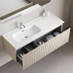 Тумба 120 см SNOB R 1.0 Beige Soft ПОДВЕСНАЯ Sancos с умывальником CN7006L — изображение 5