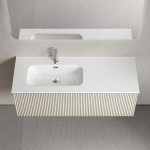 Тумба 120 см SNOB R 1.0 Beige Soft ПОДВЕСНАЯ Sancos с умывальником CN7006L — изображение 7