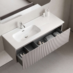 Тумба 120 см SNOB R 1.0 Doha Soft ПОДВЕСНАЯ Sancos с умывальником CN7006L — изображение 5