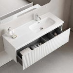 Тумба 120 см SNOB R 1.0 Bianco ПОДВЕСНАЯ Sancos с умывальником CN7006R — изображение 5