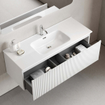 Тумба 120 см SNOB R 1.0 Bianco ПОДВЕСНАЯ Sancos с умывальником CN7006 — изображение 5