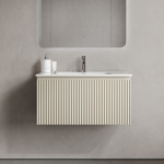 Тумба 90 см SNOB R 1.0 Beige Soft ПОДВЕСНАЯ Sancos с умывальником CN7002 — изображение 4