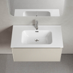 Тумба 90 см SNOB R 1.0 Beige Soft ПОДВЕСНАЯ Sancos с умывальником CN7002 — изображение 7
