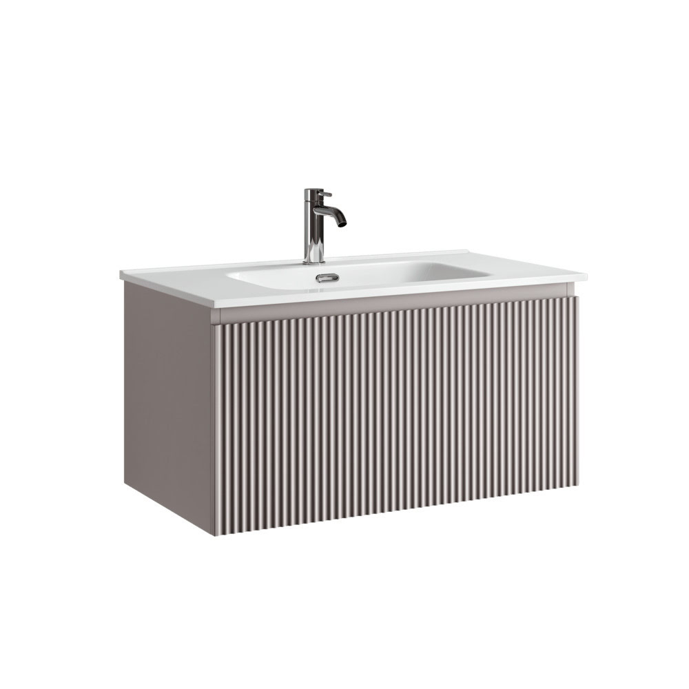 Тумба 90 см SNOB R 1.0 Doha Soft ПОДВЕСНАЯ Sancos с умывальником CN7002