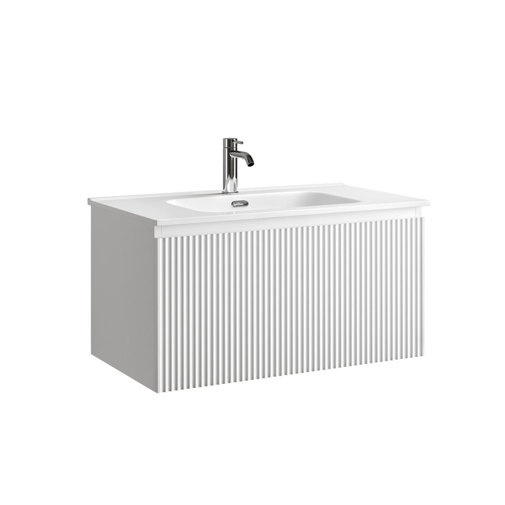 Тумба 90 см SNOB R 1.0 Bianco ПОДВЕСНАЯ Sancos с умывальником CN7002