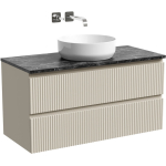 Тумба 100 см ПОДВЕСНАЯ Sancos SNOB R Beige Soft со столешницей и умывальником CN6022