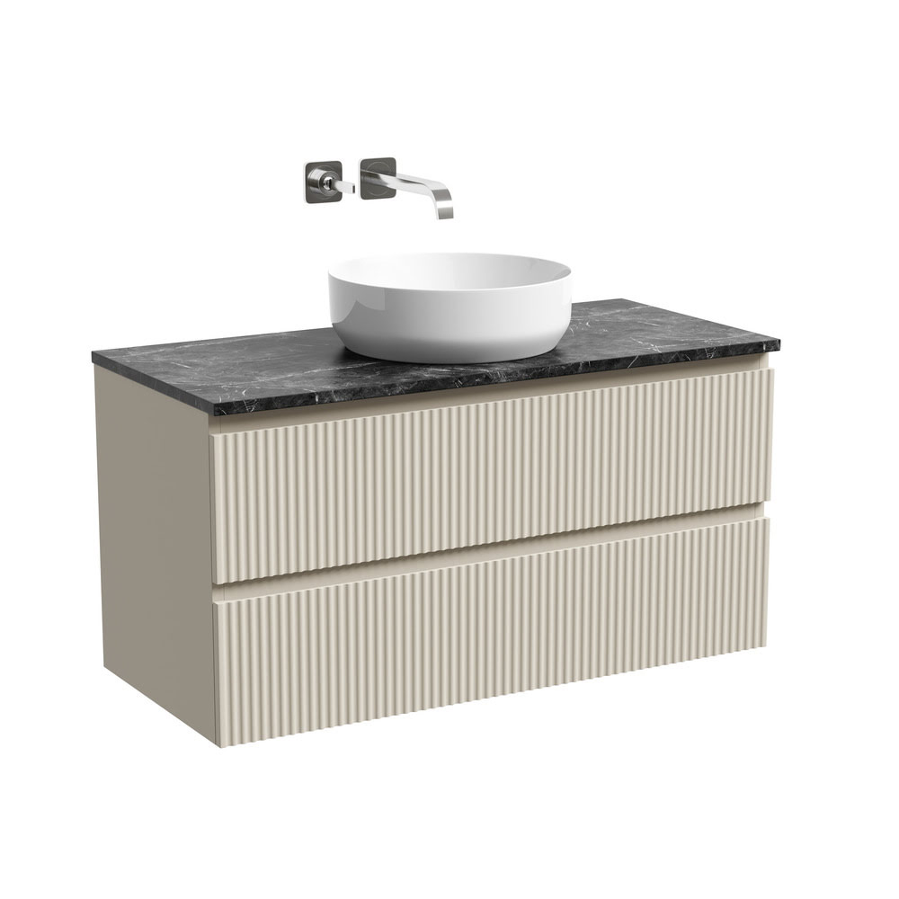 snr100ce_tt100a1_cn6022 Тумба 100 см ПОДВЕСНАЯ Sancos SNOB R Beige Soft со столешницей и умывальником CN6022 — изображение 1
