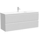 Тумба 120 см ПОДВЕСНАЯ Sancos СНОБ Р 390 (Snob R 390) Белый матовый (Bianco) с умывальником CN7028