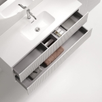 Тумба 120 см ПОДВЕСНАЯ Sancos СНОБ Р 390 (Snob R 390) Белый матовый (Bianco) с умывальником CN7028 — изображение 4