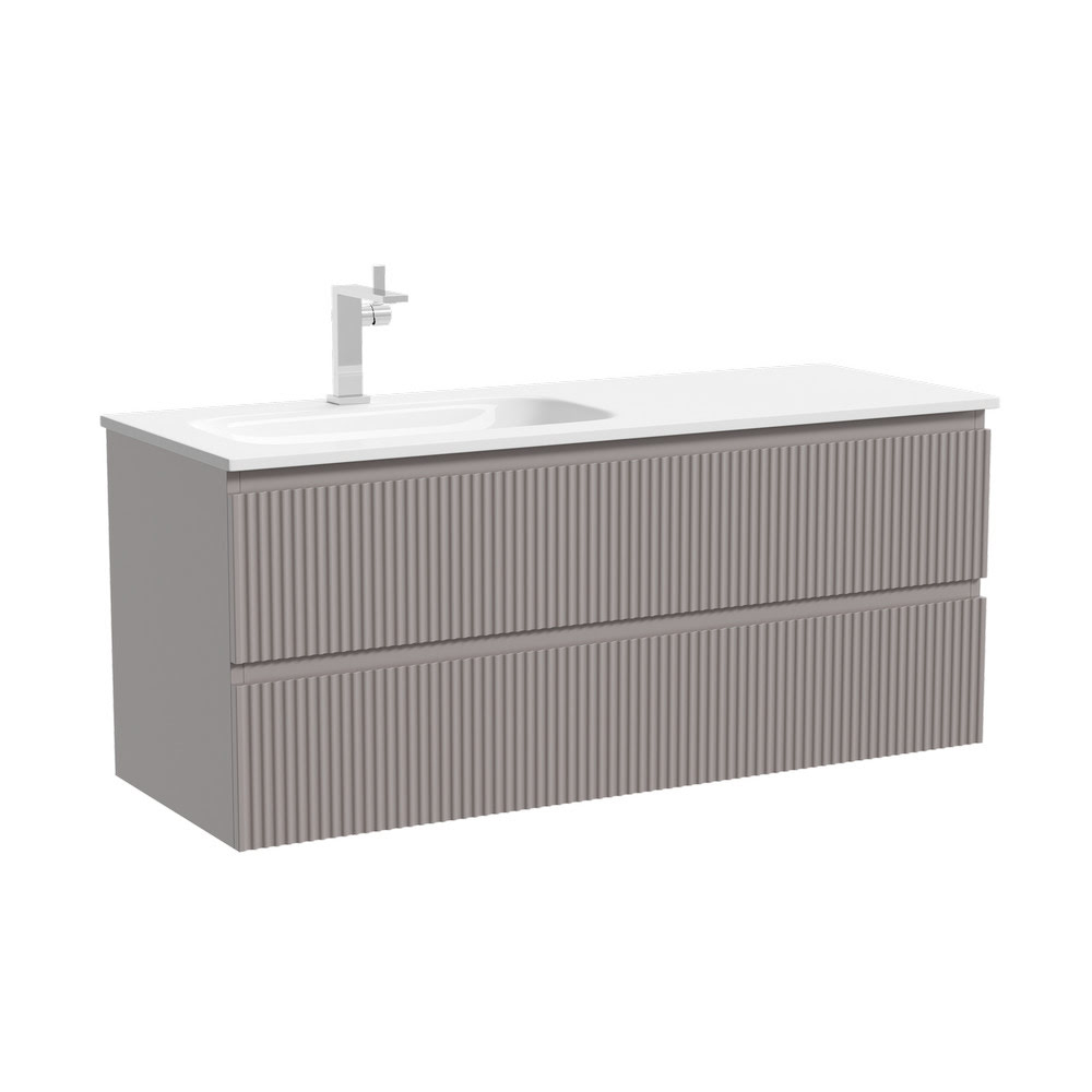 Тумба 120 см SNOB R Doha Soft Левая ПОДВЕСНАЯ Sancos с умывальником CN7006L